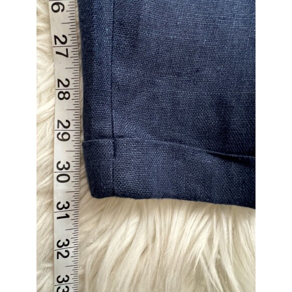 NWT Vtg Liz Claiborne LizSport Linen Navy Pants Womens 8 Pleated Tapered Cuffed - Picture 9 of 11